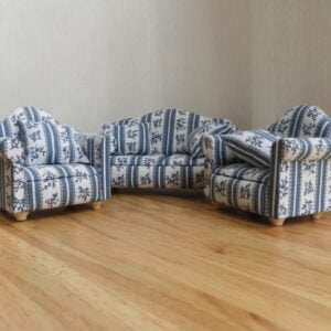 bankstel blauw/wit