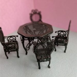 Eettafel set (groen smeedijzer)